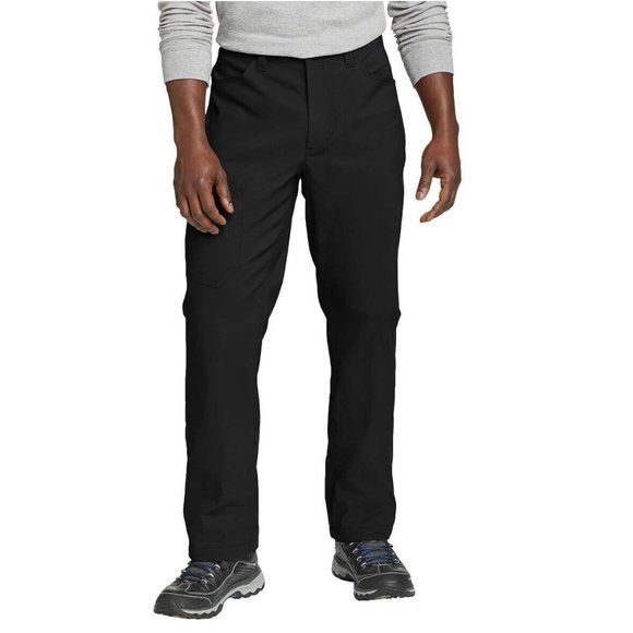 PRE OWNED Eddie Bauer Men's Fleece Lined Tech Pants Black 36x30 $75 EE361 - Picture 1 of 4